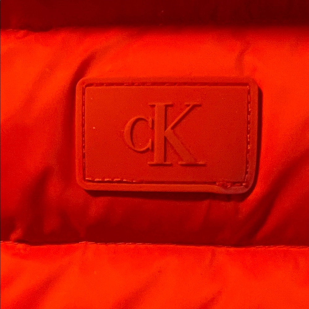 Calvin Klein Jeans Bold Orange Vest Size L EUC Outdoor Hiking Camping - Picture 4 of 11